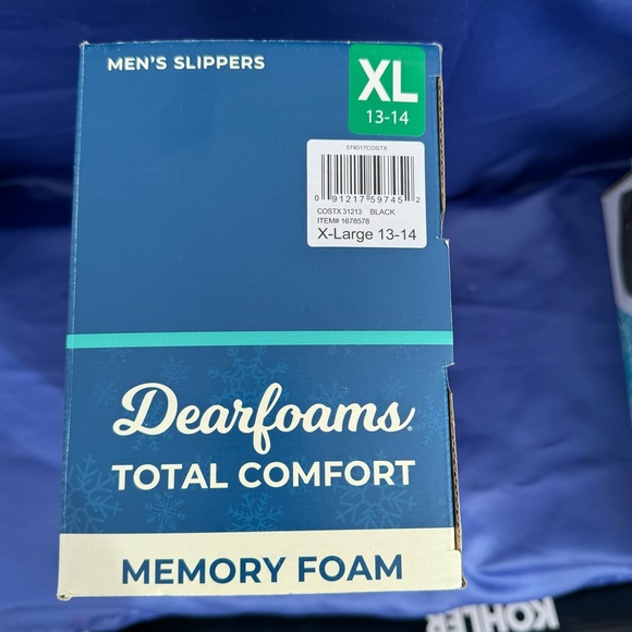 Dearform Men’s slippers XL 13/14 Gray Memory Foam Warm Easy On/Of Comfort indoor - Picture 6 of 7